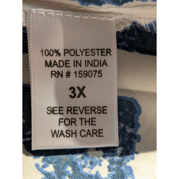 Girl Soul Dress Women's 3X Abstract Blue White Print Western Fit & Flare Midi - Picture 8 of 12